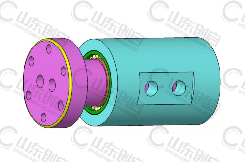 Y2X10型液壓兩通路旋轉(zhuǎn)接頭三維立體圖