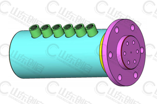 Y5X6A型六通路通水旋轉(zhuǎn)接頭三維立體圖