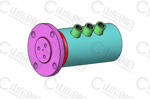 Y3X8A型三通路液壓旋轉(zhuǎn)接頭三維立體圖