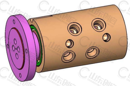 Y3X6A型多介質四通路旋轉接頭三維立體圖
