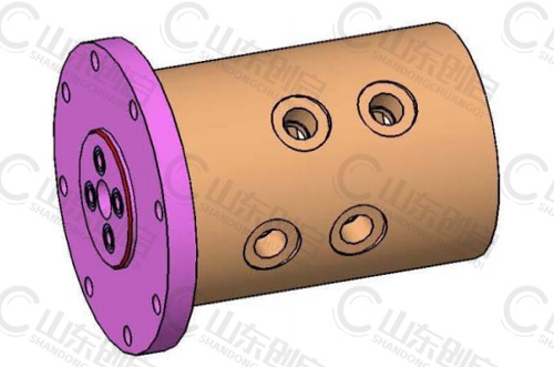 Y4X10D2型通氣四通路旋轉接頭三維立體圖