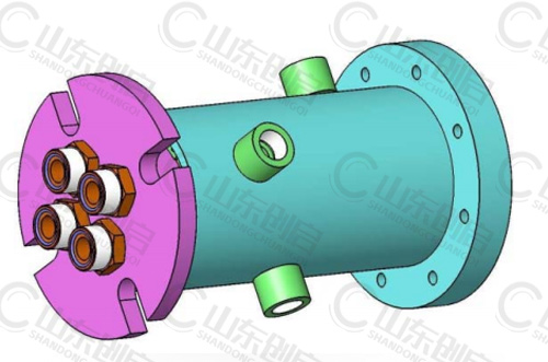 Y4X20B型多介質四通路旋轉接頭三維立體圖